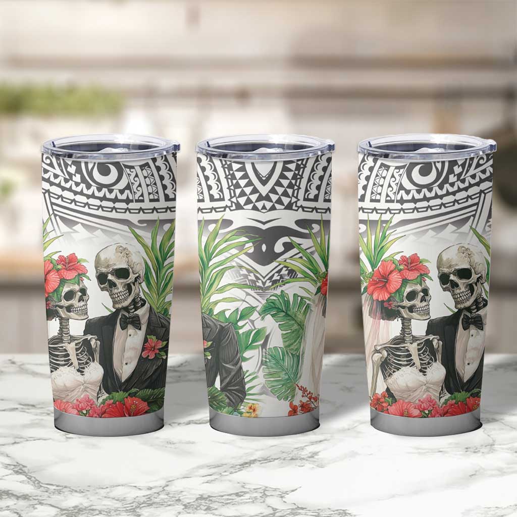 Skeleton Love for Valentine’s Day Tumbler Cup Polynesian Tribal Love Forever