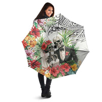 Skeleton Love for Valentine’s Day Umbrella Polynesian Tribal Love Forever - Polynesian Pride