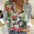 Skeleton Love for Valentine’s Day Women Casual Shirt Polynesian Tribal Love Forever