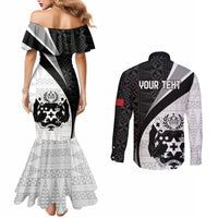 Personalised Tonga Emancipation Day Couples Matching Mermaid Dress and Long Sleeve Button Shirt Since 1970 Ngatu Tribal Pattern
