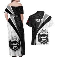 Personalised Tonga Emancipation Day Couples Matching Off Shoulder Maxi Dress and Hawaiian Shirt Since 1970 Ngatu Tribal Pattern LT9 - Polynesian Pride