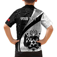 Personalised Tonga Emancipation Day Family Matching Long Sleeve Bodycon Dress and Hawaiian Shirt Since 1970 Ngatu Tribal Pattern