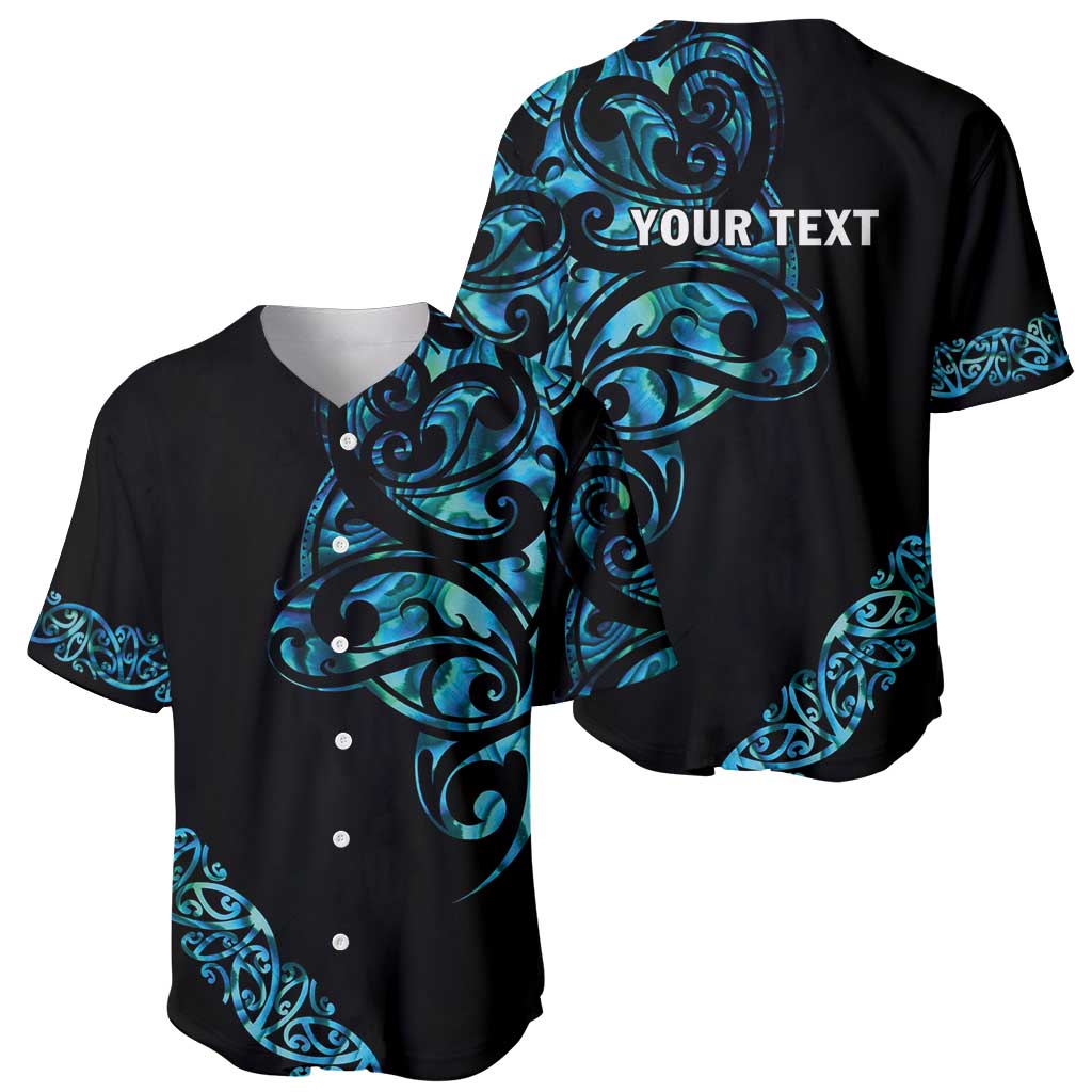 All Black Maori Tribal Tattoo Personalised Baseball Jersey Polynesian Style
