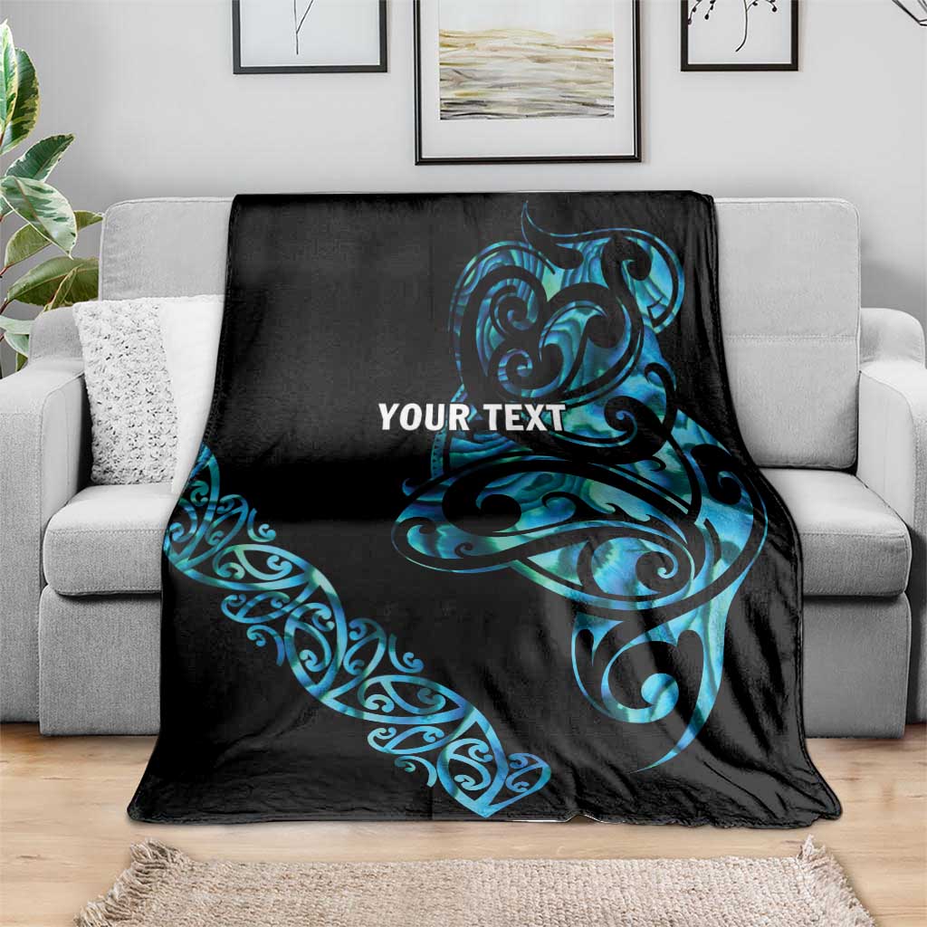 All Black Maori Tribal Tattoo Personalised Blanket Polynesian Style