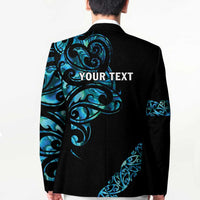 All Black Maori Tribal Tattoo Personalised Blazer Polynesian Style - Polynesian Pride