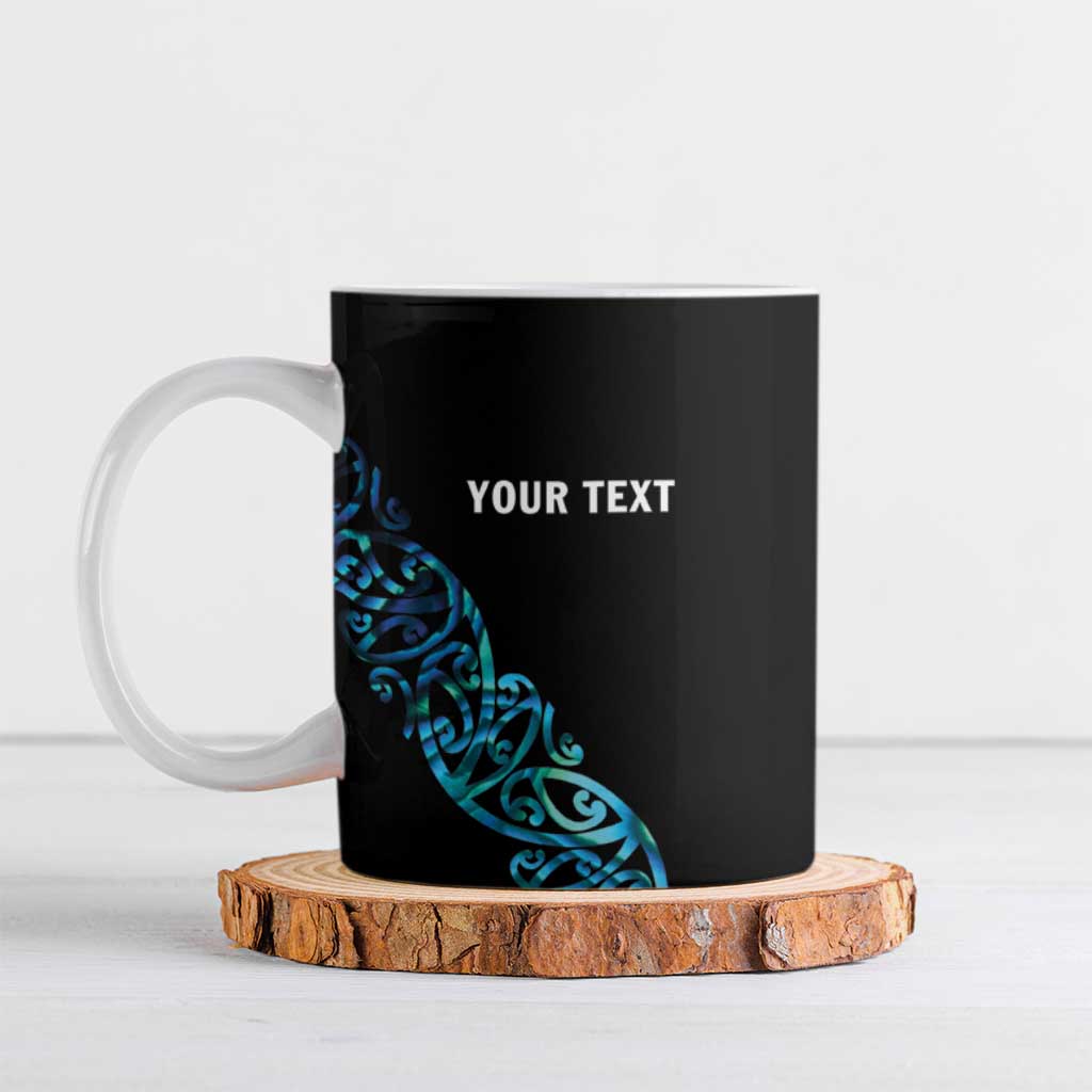 All Black Maori Tribal Tattoo Personalised Ceramic Mug Polynesian Style - Polynesian Pride