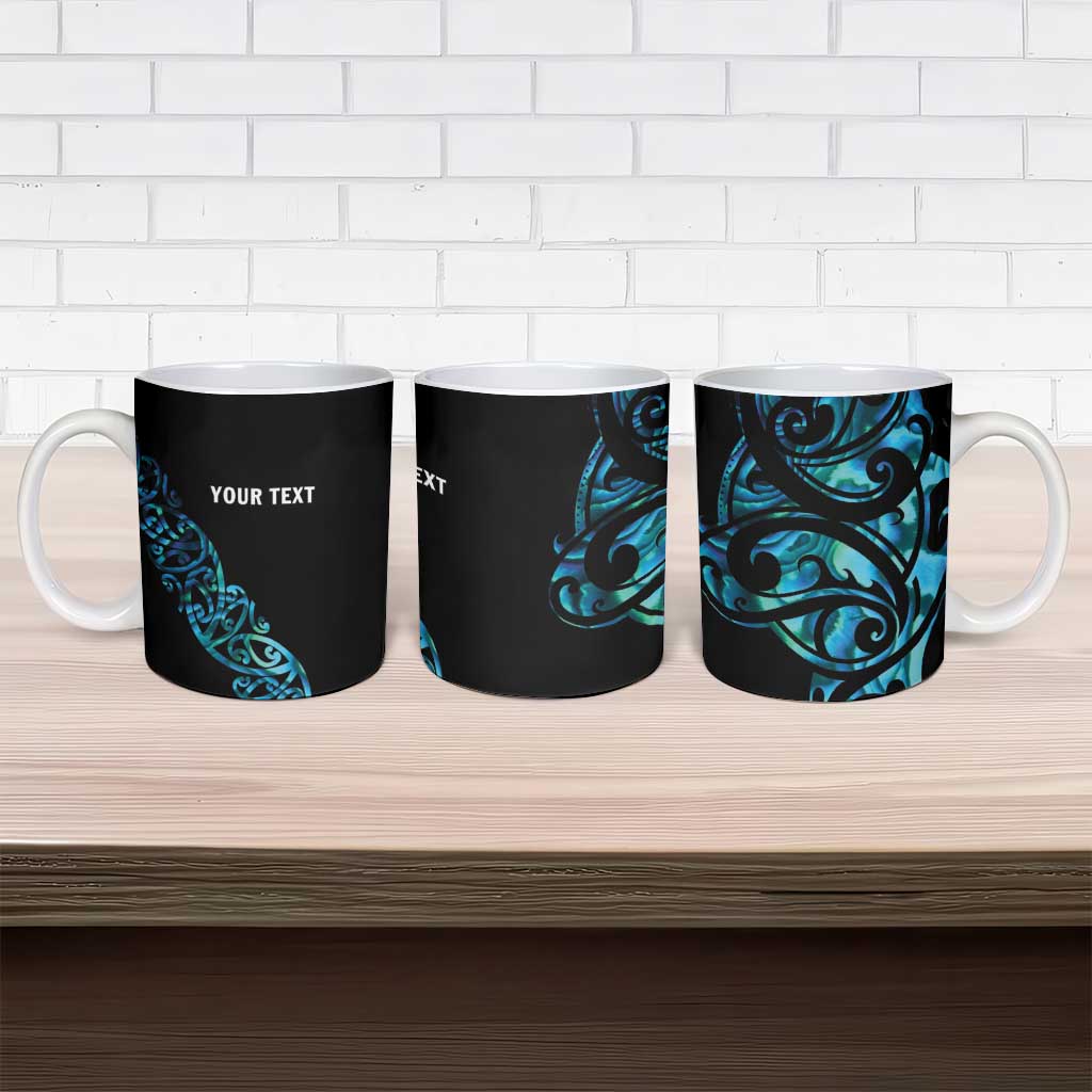 All Black Maori Tribal Tattoo Personalised Ceramic Mug Polynesian Style - Polynesian Pride