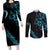 All Black Maori Tribal Tattoo Personalised Couples Matching Long Sleeve Bodycon Dress and Long Sleeve Button Shirt Polynesian Style