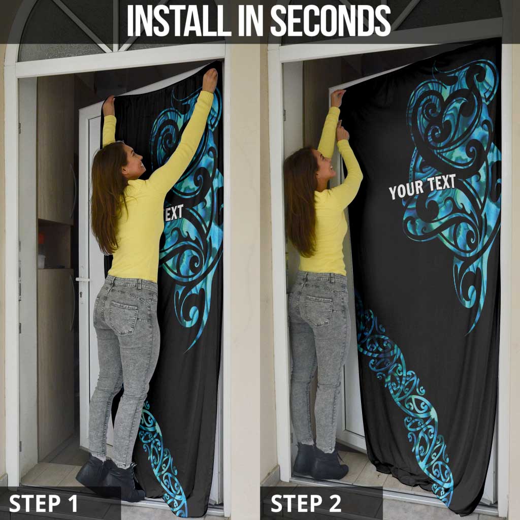 All Black Maori Tribal Tattoo Personalised Door Cover Polynesian Style - Polynesian Pride