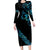 All Black Maori Tribal Tattoo Personalised Family Matching Long Sleeve Bodycon Dress and Hawaiian Shirt Polynesian Style