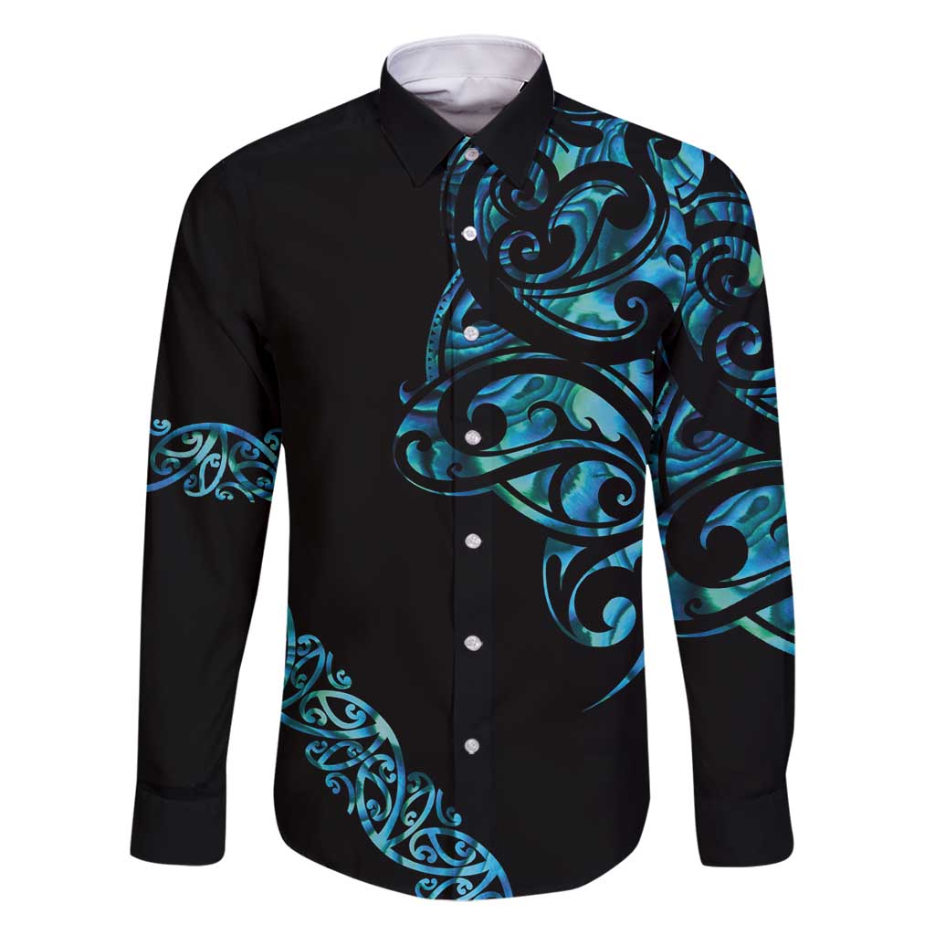 All Black Maori Tribal Tattoo Personalised Family Matching Off Shoulder Maxi Dress and Hawaiian Shirt Polynesian Style