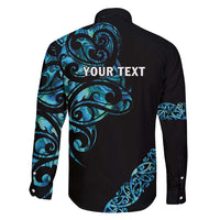 All Black Maori Tribal Tattoo Personalised Family Matching Puletasi and Hawaiian Shirt Polynesian Style