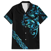 All Black Maori Tribal Tattoo Personalised Family Matching Short Sleeve Bodycon Dress and Hawaiian Shirt Polynesian Style
