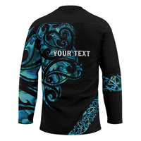 All Black Maori Tribal Tattoo Personalised Hockey Jersey Polynesian Style - Polynesian Pride