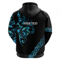 All Black Maori Tribal Tattoo Personalised Hoodie Polynesian Style