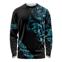 All Black Maori Tribal Tattoo Personalised Long Sleeve Shirt Polynesian Style