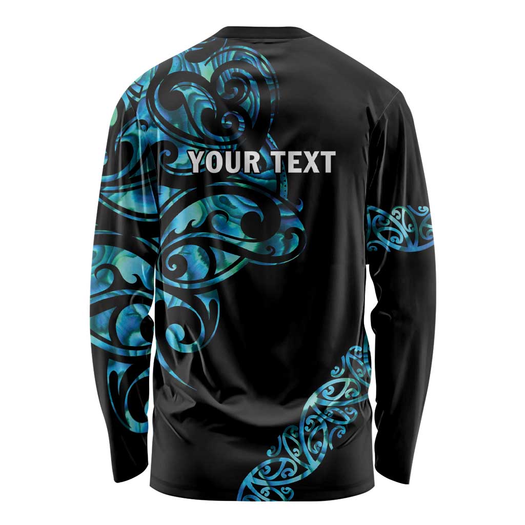 All Black Maori Tribal Tattoo Personalised Long Sleeve Shirt Polynesian Style
