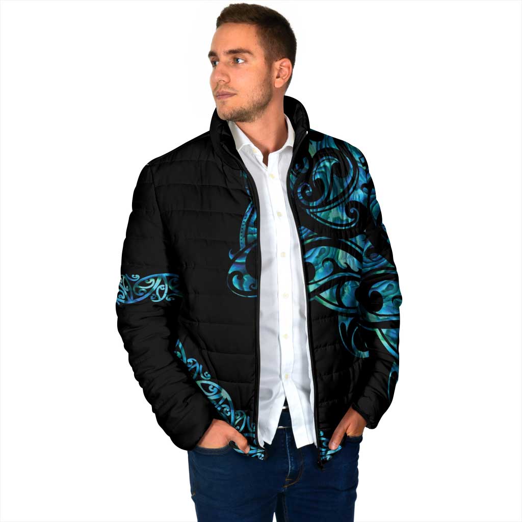 All Black Maori Tribal Tattoo Personalised Padded Jacket Polynesian Style - Polynesian Pride
