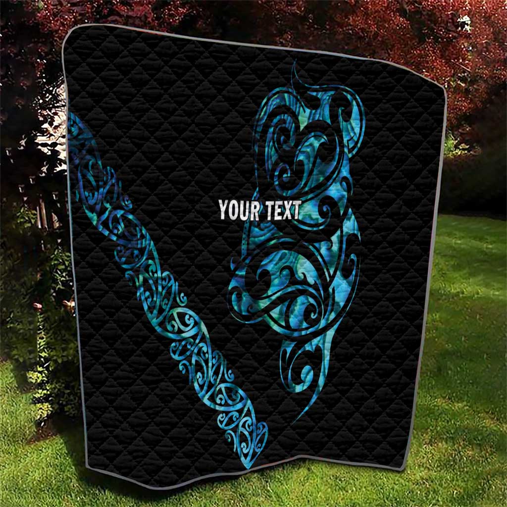 All Black Maori Tribal Tattoo Personalised Quilt Polynesian Style