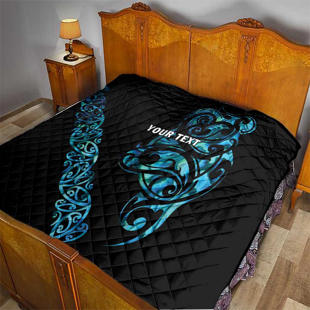 All Black Maori Tribal Tattoo Personalised Quilt Polynesian Style