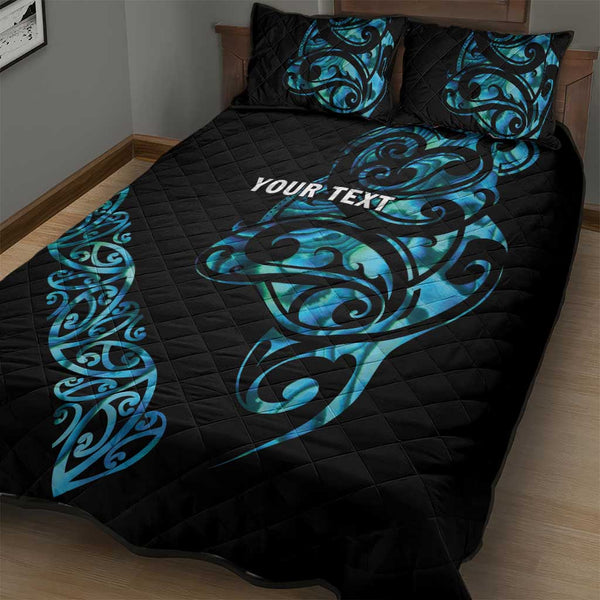Yap Custom Personalised Quilt Bed Set - Turquoise Polynesian Tentacle Tribal Pattern main image 1