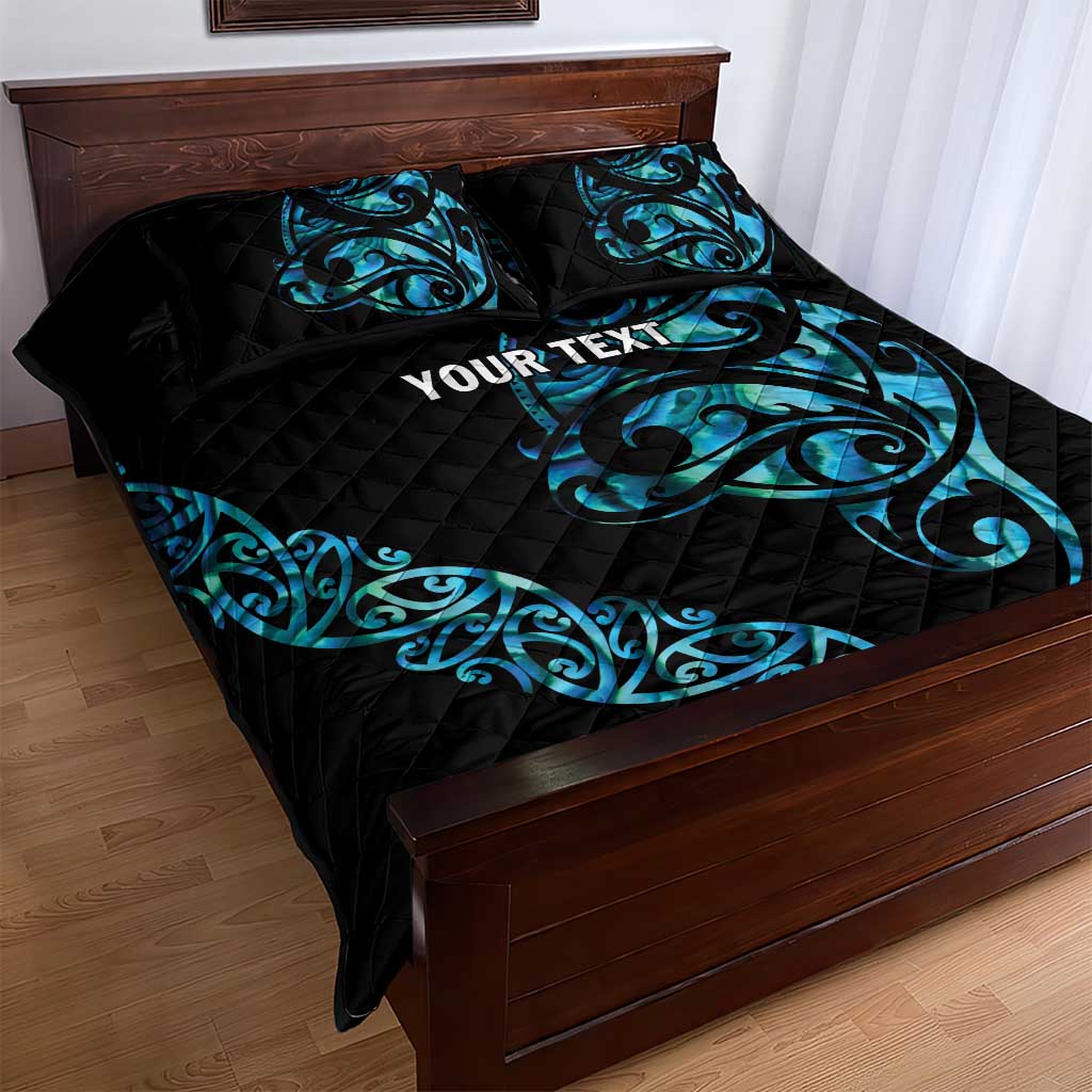 All Black Maori Tribal Tattoo Personalised Quilt Bed Set Polynesian Style