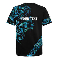 All Black Maori Tribal Tattoo Personalised Rugby Jersey Polynesian Style