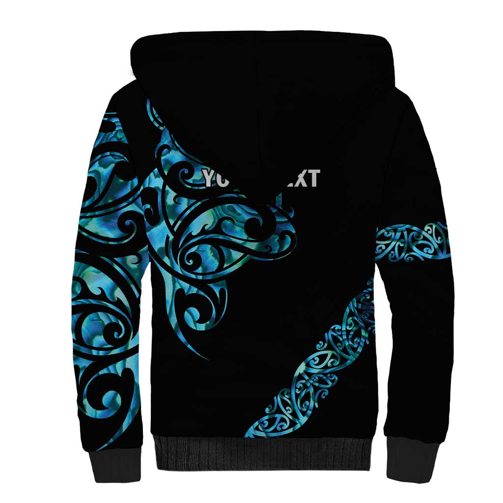 All Black Maori Tribal Tattoo Personalised Sherpa Hoodie Polynesian Style LT9 - Polynesian Pride