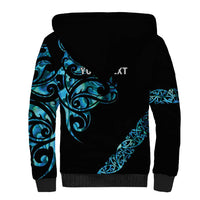 All Black Maori Tribal Tattoo Personalised Sherpa Hoodie Polynesian Style LT9 - Polynesian Pride