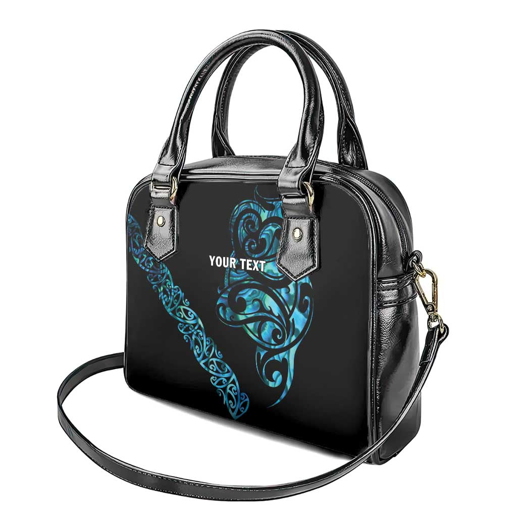 All Black Maori Tribal Tattoo Personalised Shoulder Handbag Polynesian Style