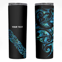 All Black Maori Tribal Tattoo Personalised Skinny Tumbler Polynesian Style