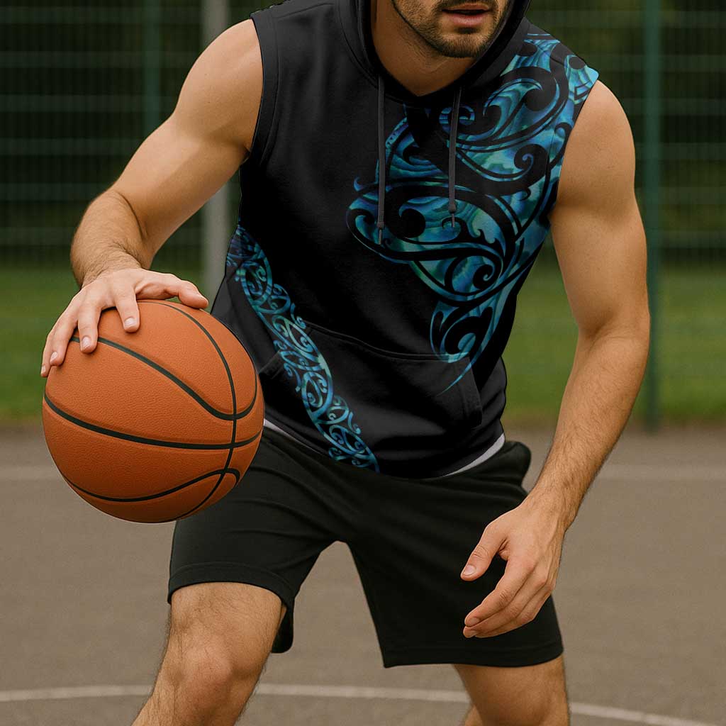 All Black Maori Tribal Tattoo Personalised Sleeveless Hoodie Polynesian Style - Polynesian Pride