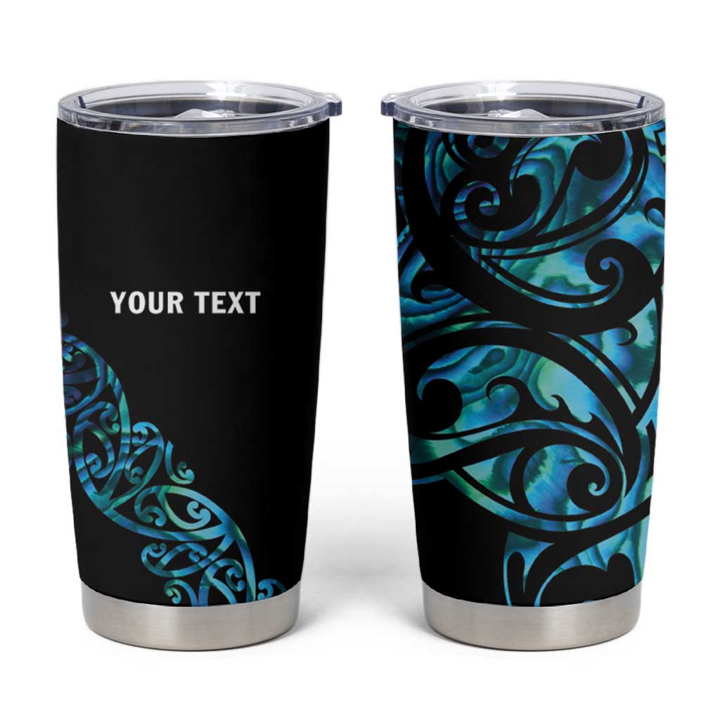 All Black Maori Tribal Tattoo Personalised Tumbler Cup Polynesian Style