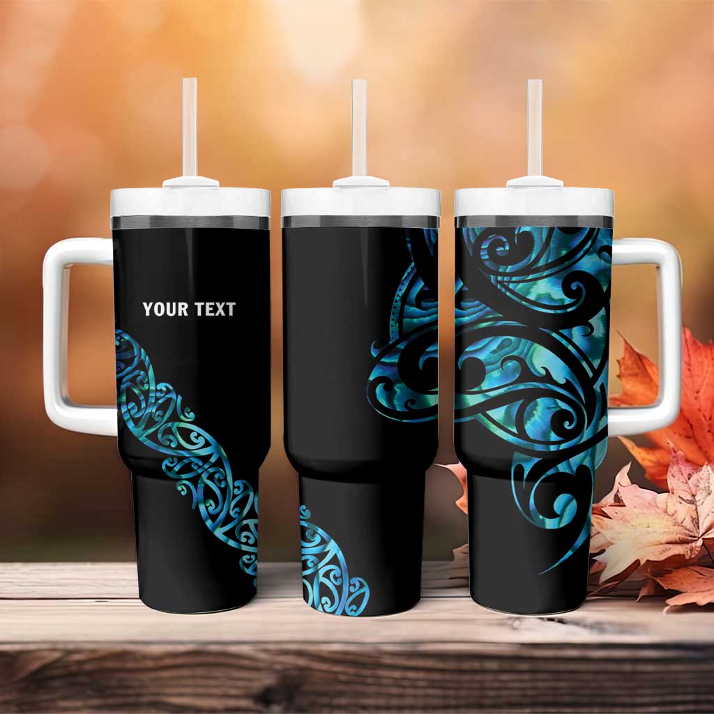 All Black Maori Tribal Tattoo Personalised Tumbler With Handle Polynesian Style