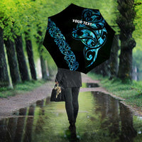 All Black Maori Tribal Tattoo Personalised Umbrella Polynesian Style - Polynesian Pride
