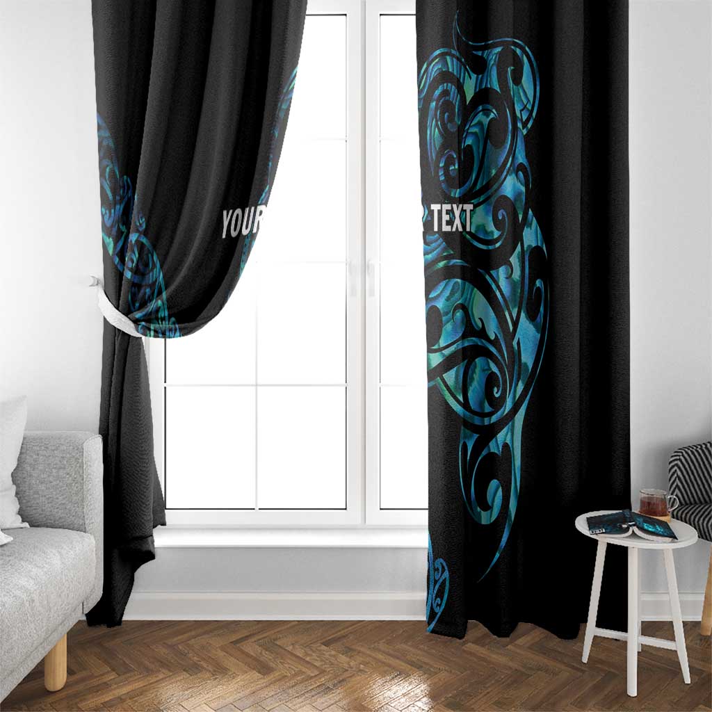 All Black Maori Tribal Tattoo Personalised Window Curtain Polynesian Style