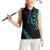 All Black Maori Tribal Tattoo Personalised Women Sleeveless Polo Shirt Polynesian Style