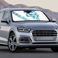 All White Maori Tribal Tattoo Personalised Auto Sun Shade Polynesian Style - Polynesian Pride