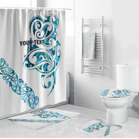All White Maori Tribal Tattoo Personalised Bathroom Set Polynesian Style - Polynesian Pride