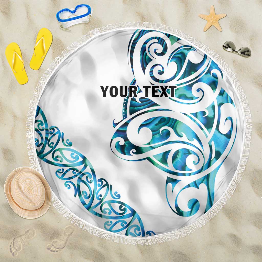 All White Maori Tribal Tattoo Personalised Beach Blanket Polynesian Style LT9 One Size 150cm White - Polynesian Pride