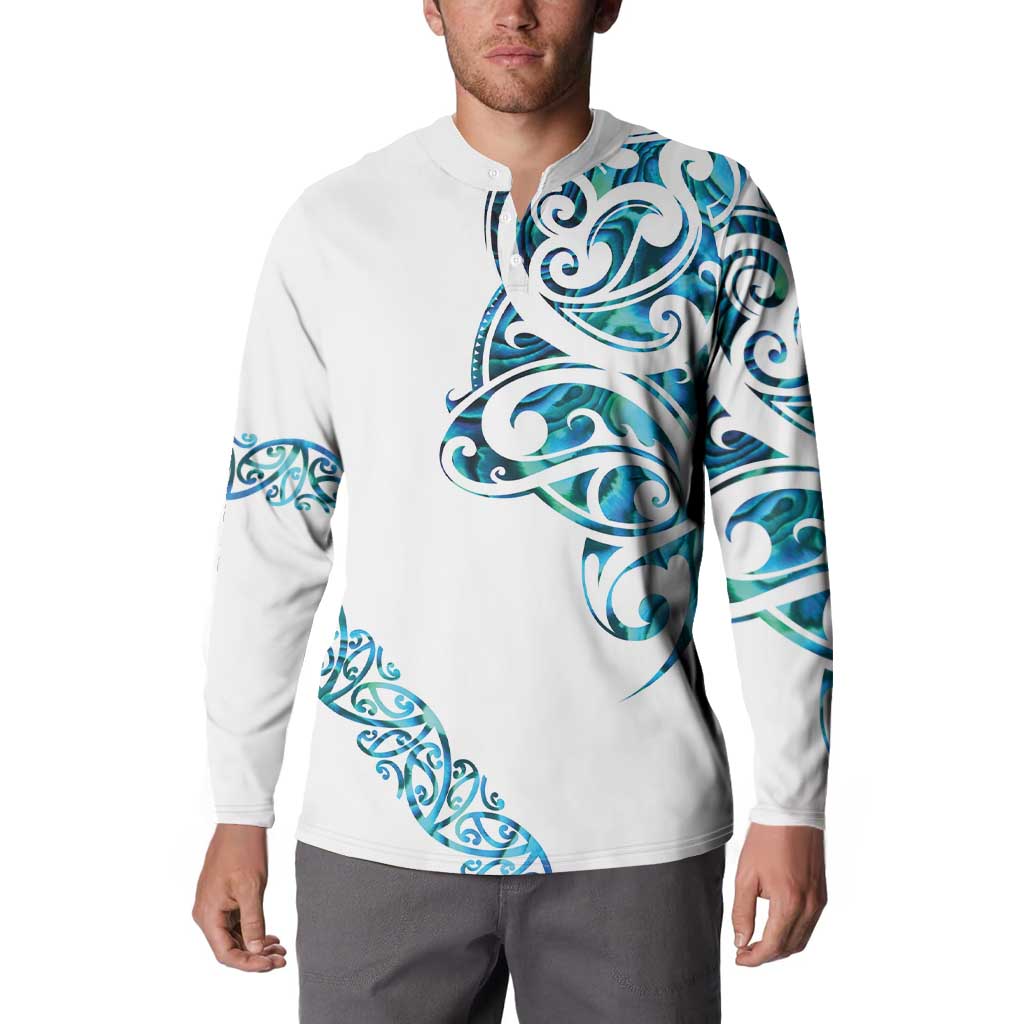 All White Maori Tribal Tattoo Personalised Button Sweatshirt Polynesian Style