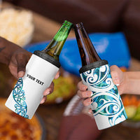 All White Maori Tribal Tattoo Personalised 4 in 1 Can Cooler Tumbler Polynesian Style