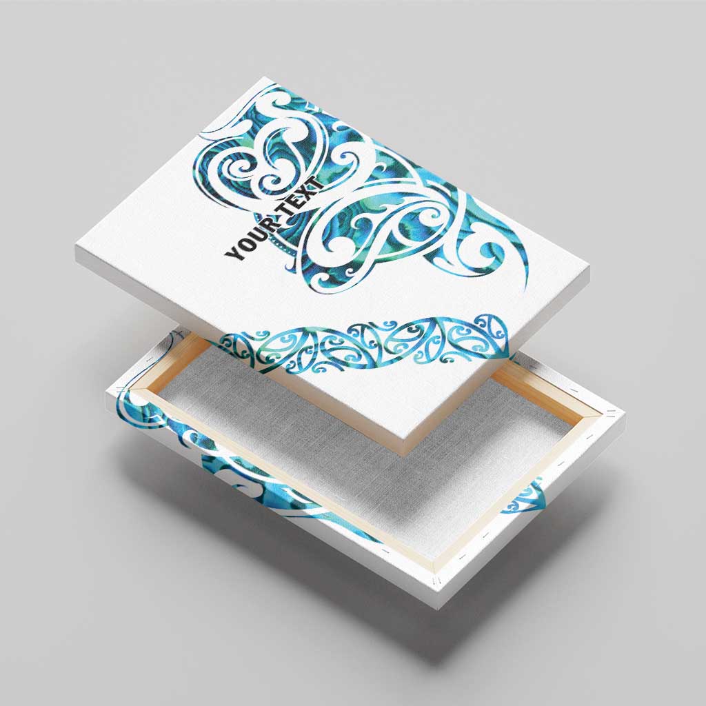 All White Maori Tribal Tattoo Personalised Canvas Wall Art Polynesian Style