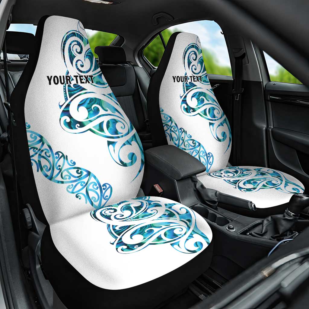 All White Maori Tribal Tattoo Personalised Car Seat Cover Polynesian Style