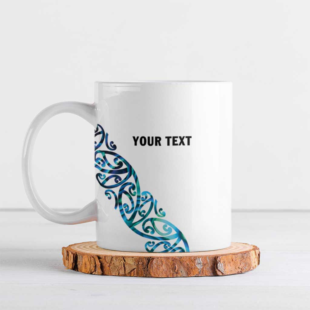 All White Maori Tribal Tattoo Personalised Ceramic Mug Polynesian Style - Polynesian Pride