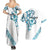 All White Maori Tribal Tattoo Personalised Couples Matching Summer Maxi Dress and Hawaiian Shirt Polynesian Style
