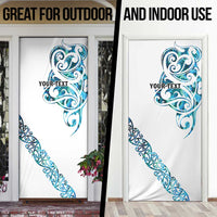 All White Maori Tribal Tattoo Personalised Door Cover Polynesian Style - Polynesian Pride