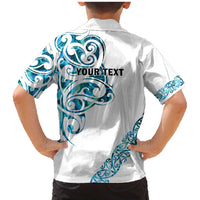 All White Maori Tribal Tattoo Personalised Family Matching Mermaid Dress and Hawaiian Shirt Polynesian Style