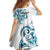 All White Maori Tribal Tattoo Personalised Family Matching Off Shoulder Short Dress and Hawaiian Shirt Polynesian Style