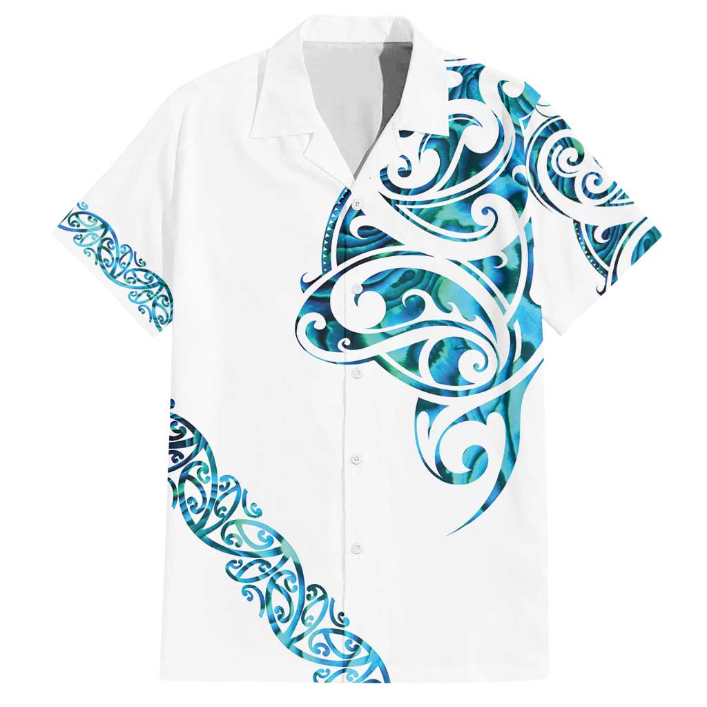 All White Maori Tribal Tattoo Personalised Family Matching Off Shoulder Short Dress and Hawaiian Shirt Polynesian Style LT9 Dad's Shirt - Short Sleeve White - Polynesian Pride